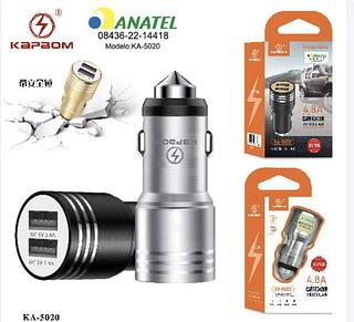 CARREGADOR FONTE VEICULAR 4.8A 2USB METAL KAPBOM