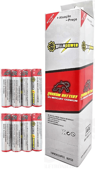 CAIXA DE PILHA AAA Palito 60 un