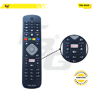 8049 CONTROLE SMART COMPATÍVEL C/ PHILIPS C/NETFLIX
