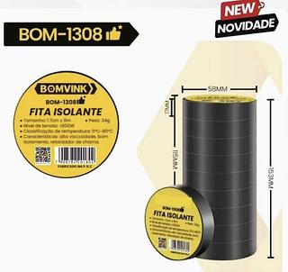 KIT 10 FITA ISOLANTE PRETA 1.7CM 9M BOMVINK