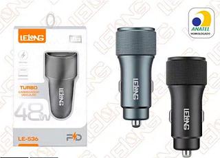 FONTE VEICULAR LELONG 48W SAÍDA TIPO C X USB